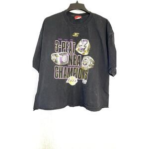 Vintage Los Angeles Lakers 3-Peat Championship Tee (Rare Reebok Authentic)